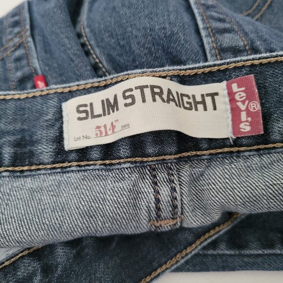 Levis 514 Slim Straight Jeans Mens Size 36 X 30 Mid Rise Medium Wash Denim Pants - Picture 5 of 6